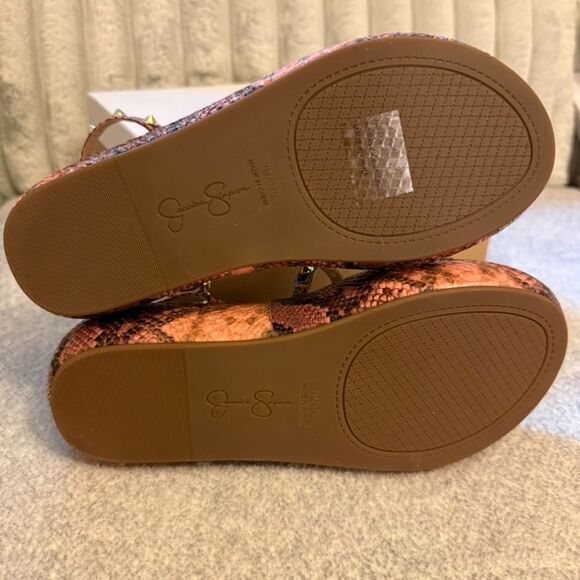 Jessica Simpson women's Pascha Wedge Sandal Salmon Festival Snake Print - 7 - Picture 6 of 6